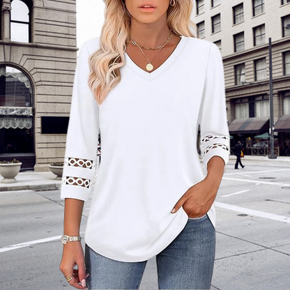 💥Last Day Special Sale 50% OFF💝2025 New Womens 3/4 Length Sleeve Tops Trendy V Neck T Shirts