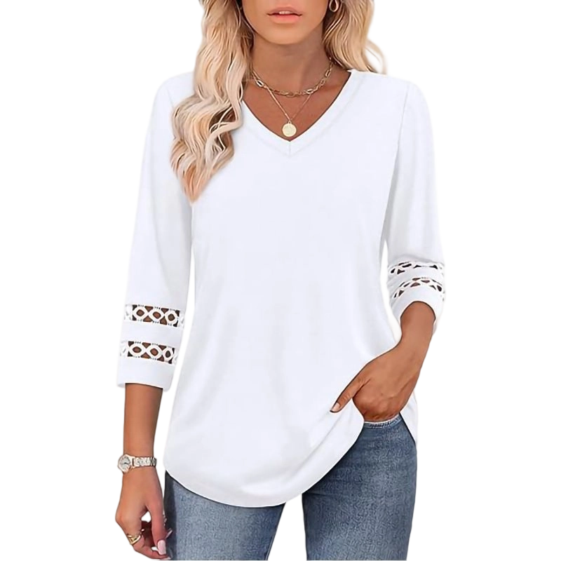 💥Last Day Special Sale 50% OFF💝2025 New Womens 3/4 Length Sleeve Tops Trendy V Neck T Shirts