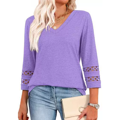 💥Last Day Special Sale 50% OFF💝2025 New Womens 3/4 Length Sleeve Tops Trendy V Neck T Shirts