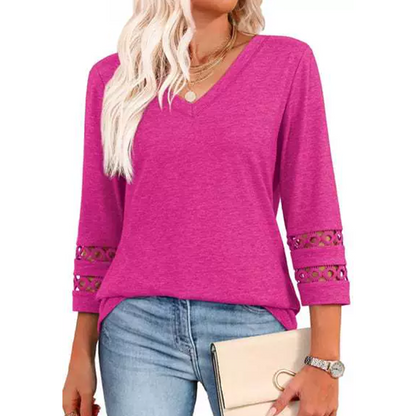 💥Last Day Special Sale 50% OFF💝2025 New Womens 3/4 Length Sleeve Tops Trendy V Neck T Shirts