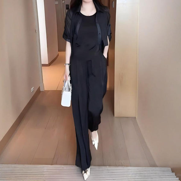 Women's 3-Piece Shirt Jacket, Vest and Pants Set