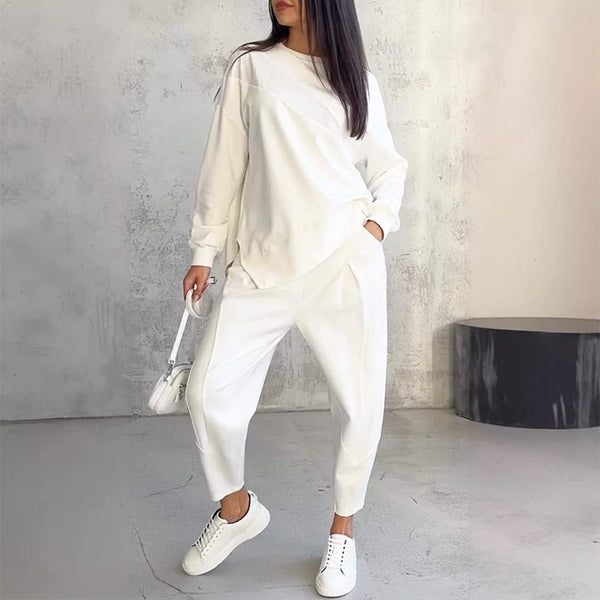 ⏰Limited Time Offer 50% OFF🧡Women Long-Sleeve Irregular Hem Sweatshirts & Pants Set