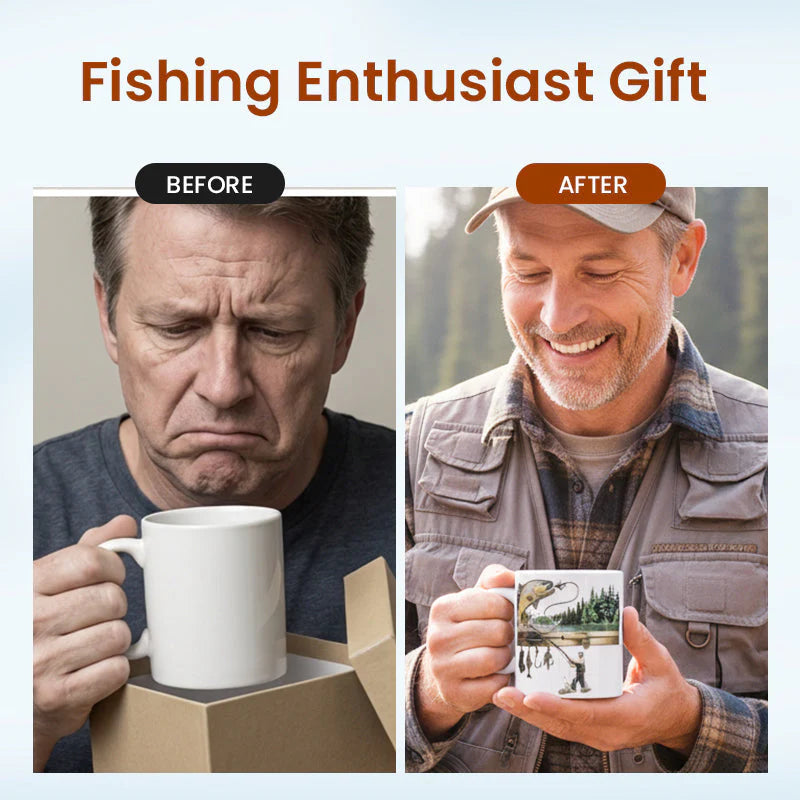 Ceramic Fishing Themed Coffee Mug