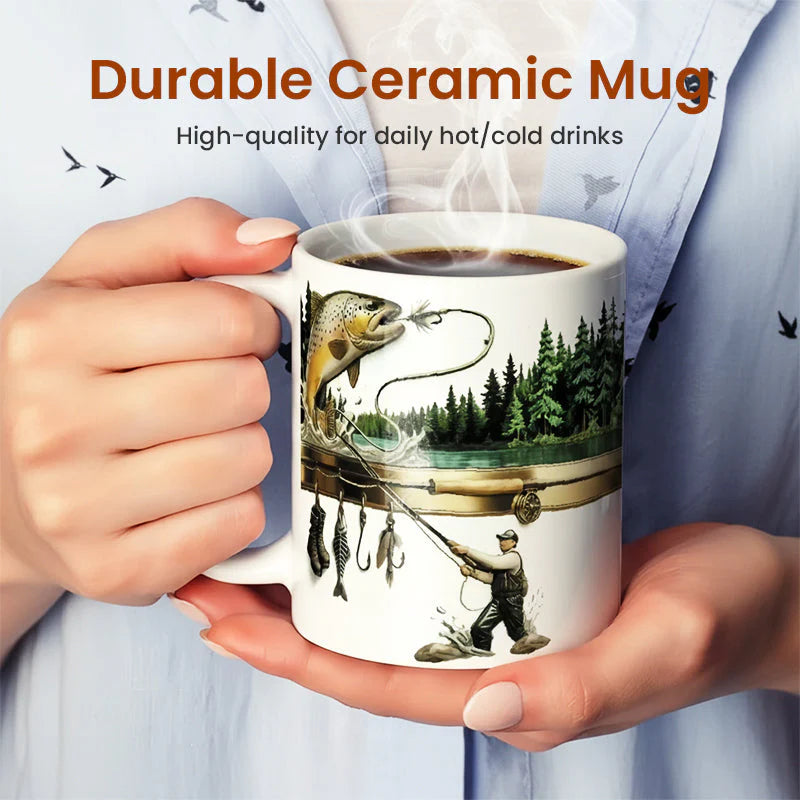 Ceramic Fishing Themed Coffee Mug