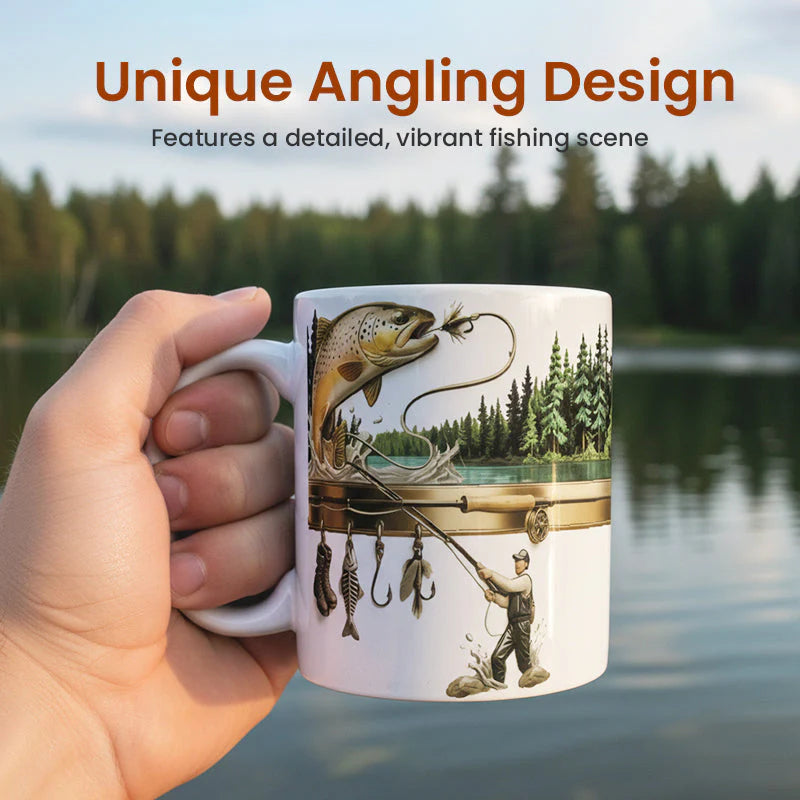 Ceramic Fishing Themed Coffee Mug