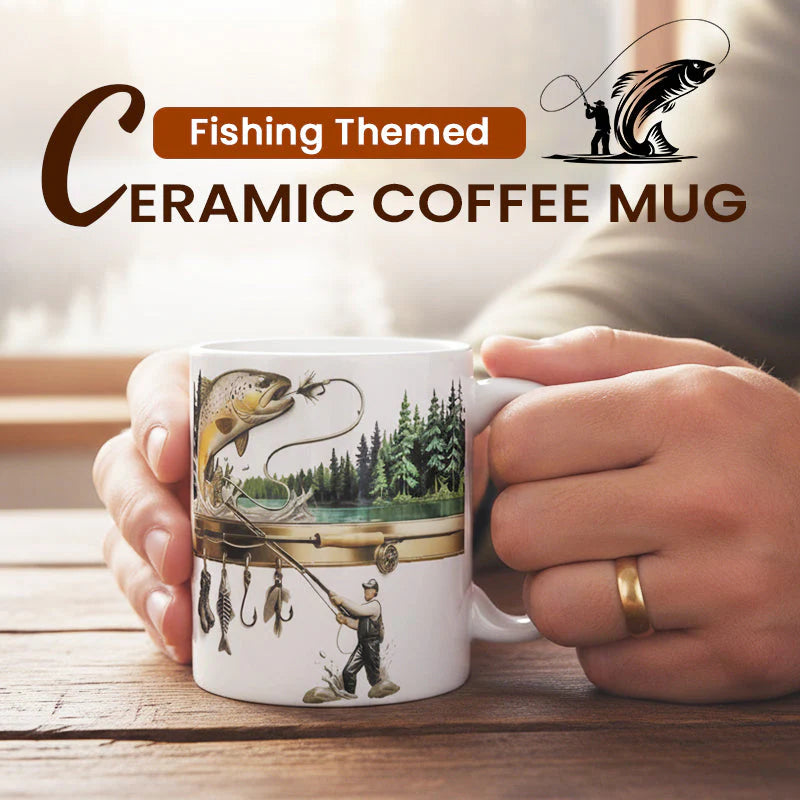 Ceramic Fishing Themed Coffee Mug