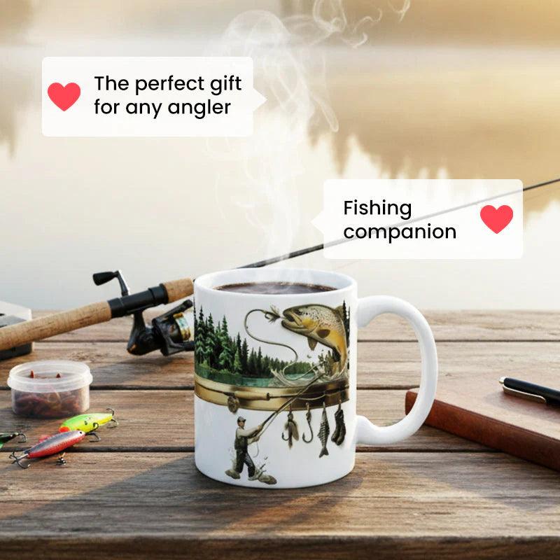 Ceramic Fishing Themed Coffee Mug