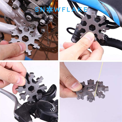 Snowflake - Multiherramienta 18 en 1 de acero inoxidable portátil para aventuras al aire libre