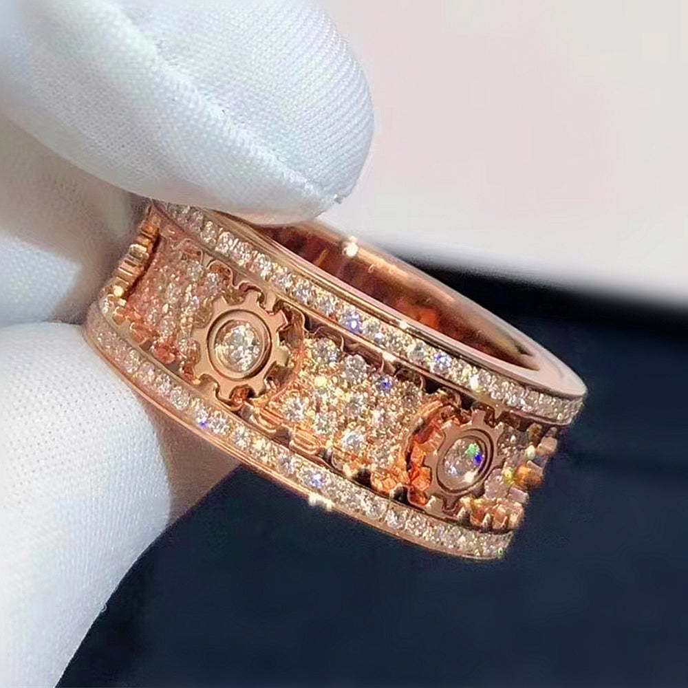 50 % DE RÉDUCTION 🎁BAGUE DE BANDE GÉOMÉTRIQUE 3D ORNÉE DE DIAMANTS FAIT À LA MAIN (ACHETER 2 LIVRAISON GRATUITE)