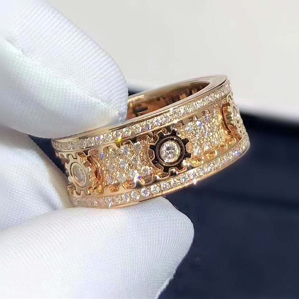 50 % DE RÉDUCTION 🎁BAGUE DE BANDE GÉOMÉTRIQUE 3D ORNÉE DE DIAMANTS FAIT À LA MAIN (ACHETER 2 LIVRAISON GRATUITE)