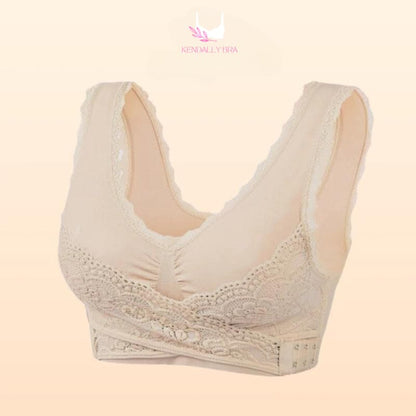 VENTE DU DERNIER JOUR 70% – Soutien-gorge corset confortable sur le devant avec boucle latérale croisée en dentelle