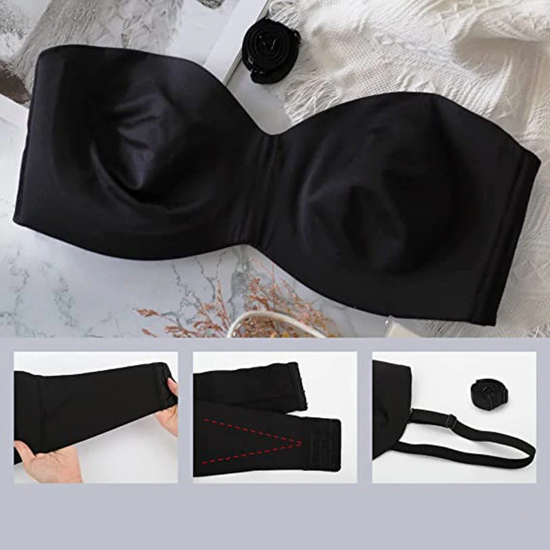 Soutien-gorge bandeau antidérapant à maintien intégral