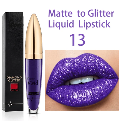 Diamond Lip Gloss Matte To Glitter Liquid Lipstick Waterproof