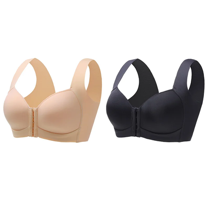 Plus Size Front Buckle Wide Strap Back Support Bra