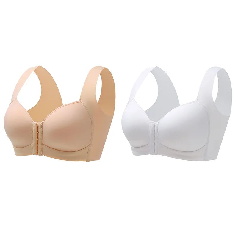 Plus Size Front Buckle Wide Strap Back Support Bra