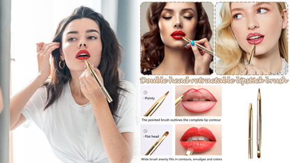 Double Head Retractable Lipstick Brush