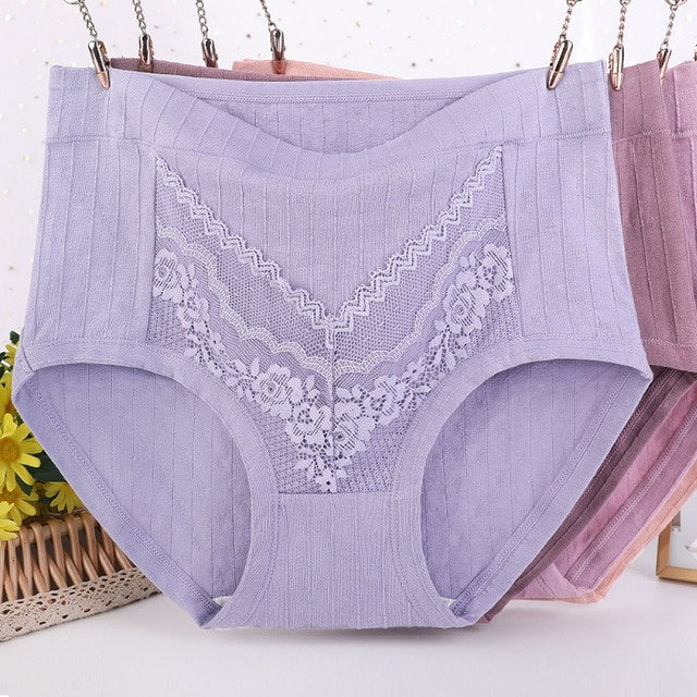 2024 Newest Plus Size LeakProof Lace Cotton Panties