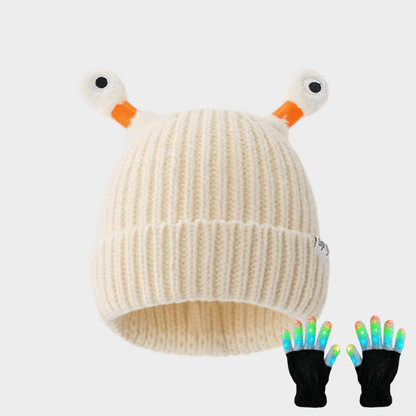 🔥VENTE CHAUDE - 49 % DE RÉDUCTION🔥Hiver Parent-Enfant Mignon Petit Monstre Lumineux Bonnet en Tricot