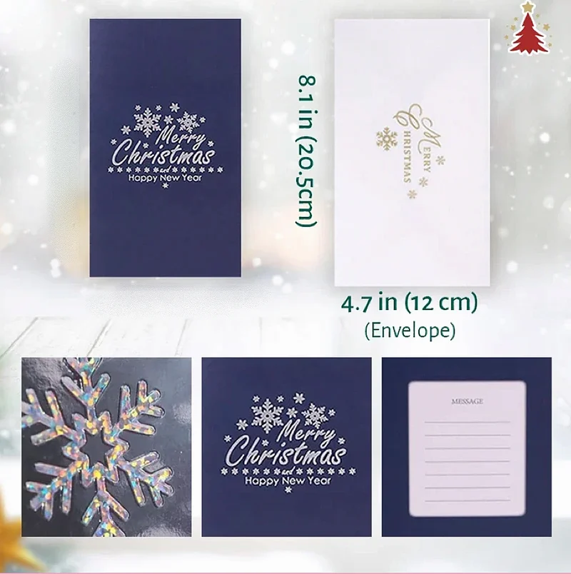 🎅Último día 75% de descuento - Tarjetas navideñas hechas a mano en 3D