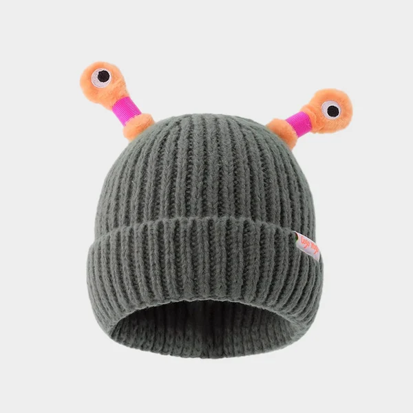 🔥VENTA CALIENTE - 49% DE DESCUENTO🔥Gorro de punto de pequeño monstruo brillante y lindo para padres e hijos de invierno