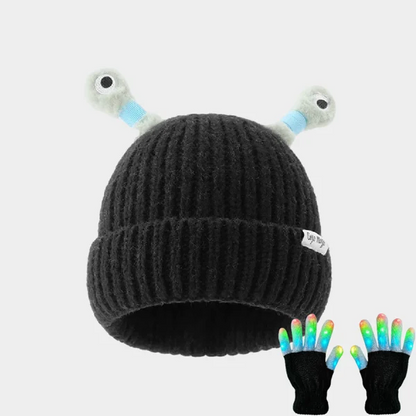 🔥VENTE CHAUDE - 49 % DE RÉDUCTION🔥Hiver Parent-Enfant Mignon Petit Monstre Lumineux Bonnet en Tricot