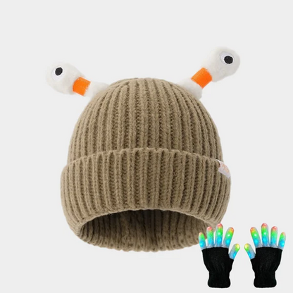 🔥VENTE CHAUDE - 49 % DE RÉDUCTION🔥Hiver Parent-Enfant Mignon Petit Monstre Lumineux Bonnet en Tricot