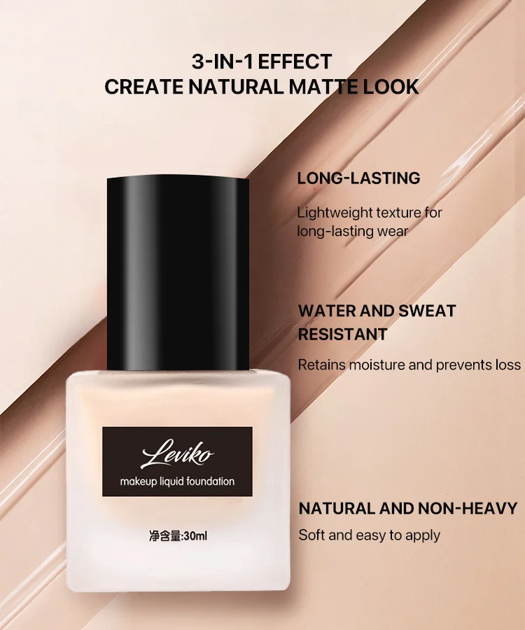 Long lasting coverage liquid foundation