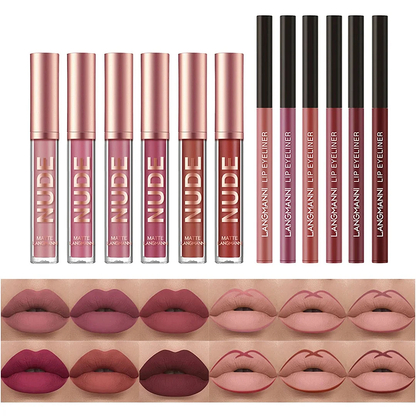 Matte Liquid Lipstick Lip Liner Pens