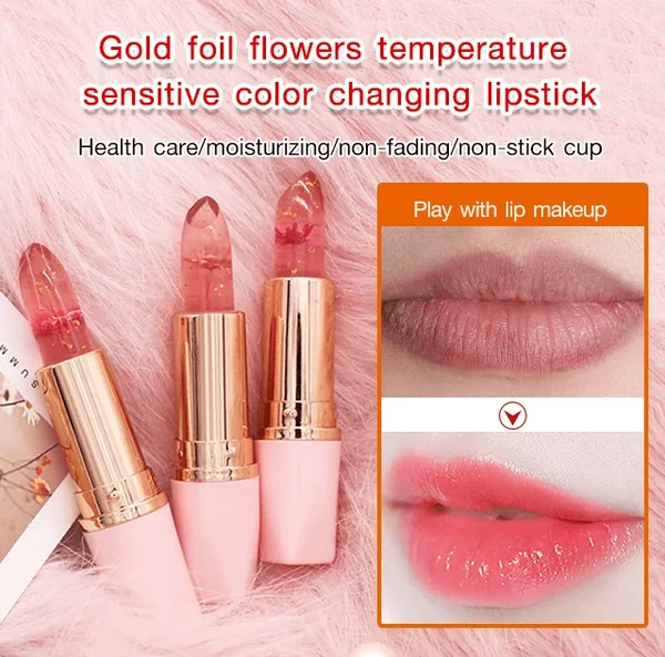 Crystal Jelly Flower Color Changing  Lipstick