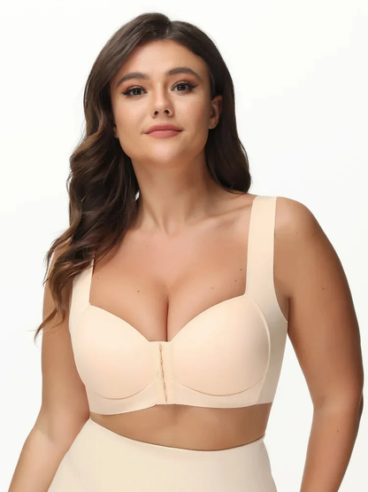 Plus Size Front Buckle Wide Strap Back Support Bra