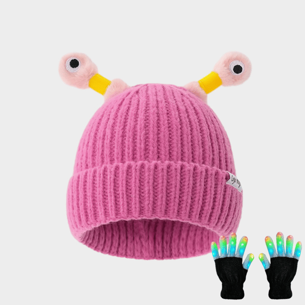 🔥VENTA CALIENTE - 49% DE DESCUENTO🔥Gorro de punto de pequeño monstruo brillante y lindo para padres e hijos de invierno