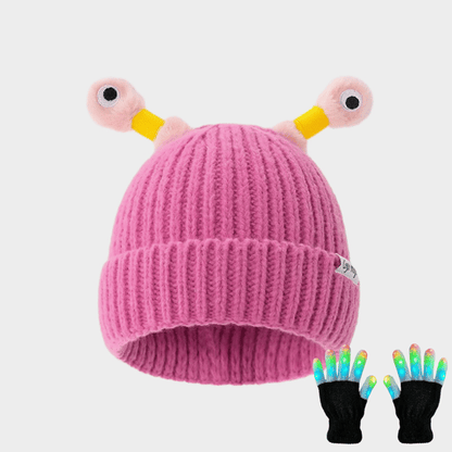 🔥VENTE CHAUDE - 49 % DE RÉDUCTION🔥Hiver Parent-Enfant Mignon Petit Monstre Lumineux Bonnet en Tricot