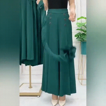 2024 Nuevo ✨Elegantes pantalones plisados ​​de pierna ancha-🔥