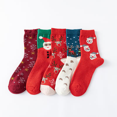 ( 🎄 Noël -30% ) 🎁 5 paires de chaussettes de Noël