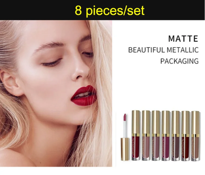 Lip Gloss Matte Liquid Lipstick 8 Piece Set