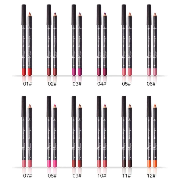 12 Colors Lip Liner Pencil Waterproof Non Marking