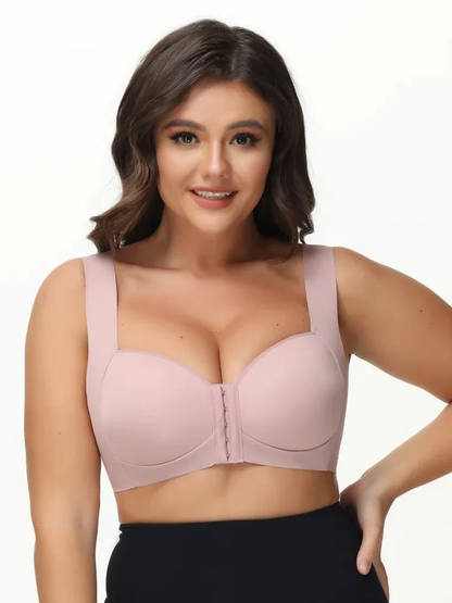 Plus Size Front Buckle Wide Strap Back Support Bra