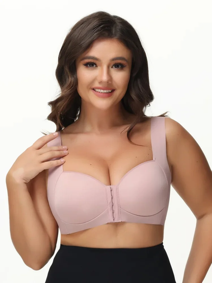 Plus Size Front Buckle Wide Strap Back Support Bra