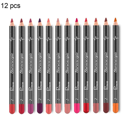 12 Colors Lip Liner Pencil Waterproof Non Marking