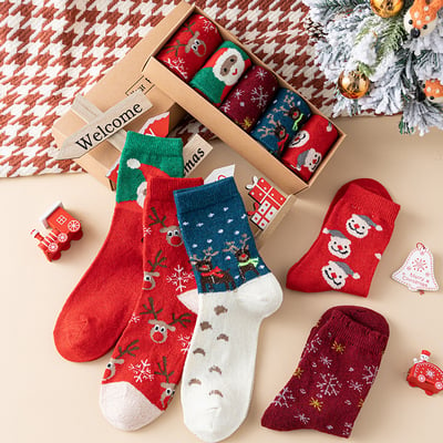 (🎄 Navidad-30% de descuento) 🎁 5 pares de calcetines navideños