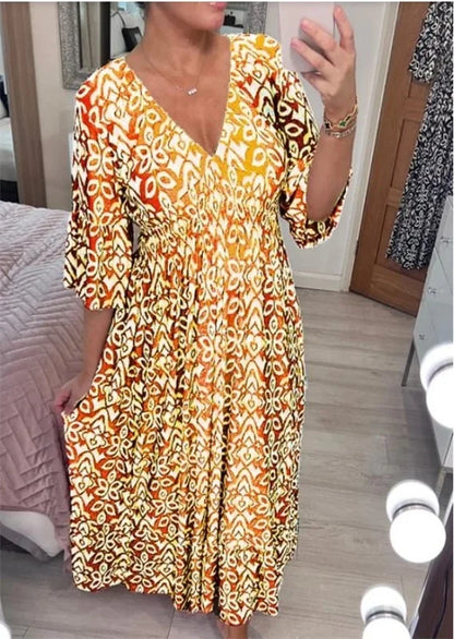 🔥LAST DAY 70% OFF🔥V-neck floral dress （🔥Buy 2 Free Shipping🔥）