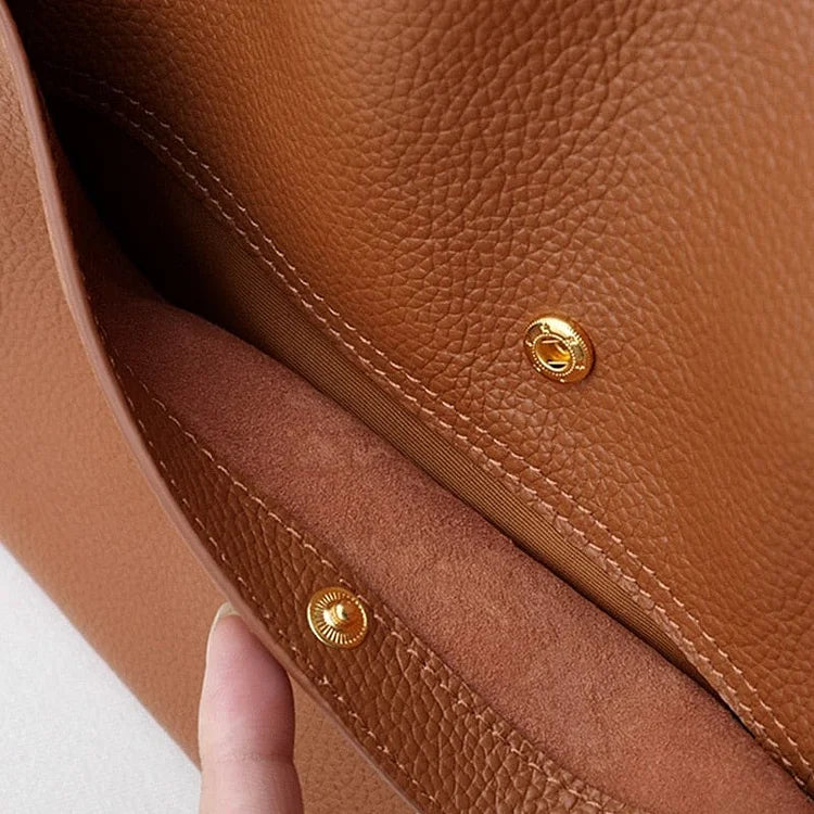 ⏰Last Day Promotion 70% OFF⏰Solid color simple genuine leather shoulder bag