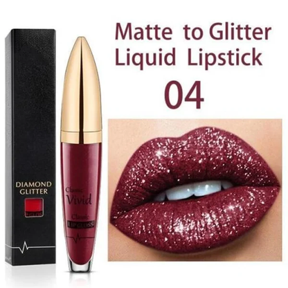 Diamond Lip Gloss Matte To Glitter Liquid Lipstick Waterproof