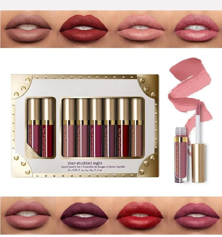 Lip Gloss Matte Liquid Lipstick 8 Piece Set