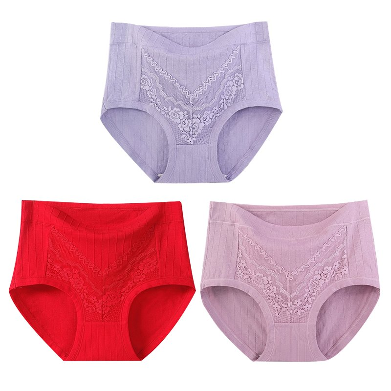 2024 Newest Plus Size LeakProof Lace Cotton Panties