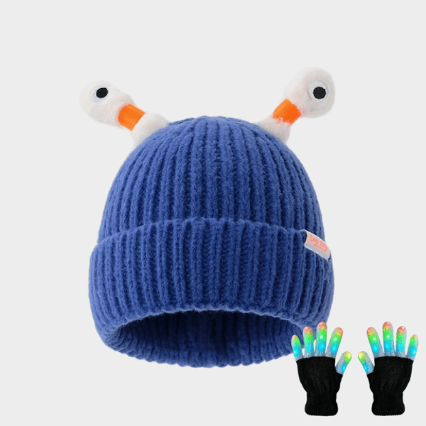 🔥VENTA CALIENTE - 49% DE DESCUENTO🔥Gorro de punto de pequeño monstruo brillante y lindo para padres e hijos de invierno