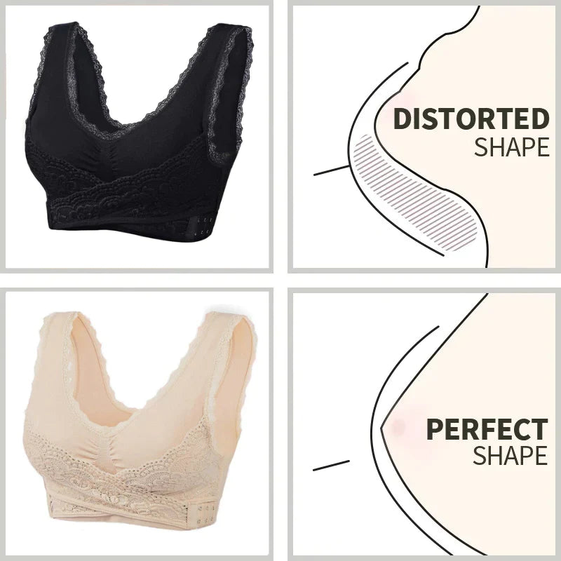 VENTE DU DERNIER JOUR 70% – Soutien-gorge corset confortable sur le devant avec boucle latérale croisée en dentelle