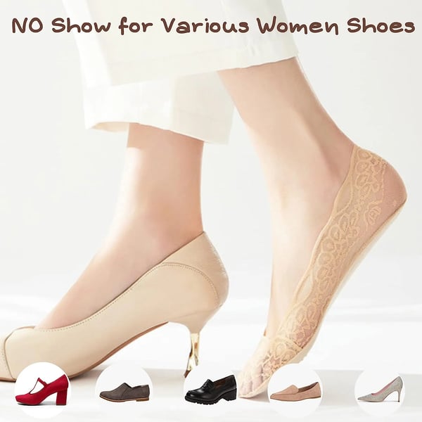 (🎁2024-Christmas Hot Sale🎁)🧦 Lace No Show Liner Socks for Women