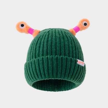 🔥VENTA CALIENTE - 49% DE DESCUENTO🔥Gorro de punto de pequeño monstruo brillante y lindo para padres e hijos de invierno