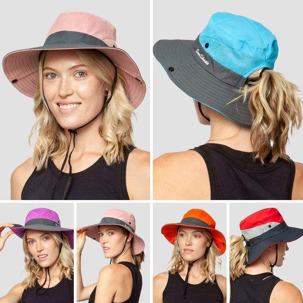 Sombrero para el sol plegable con protección UV para mujer